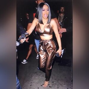 NWT Fashion Nova+Cardi B Gold 2-Piece Set